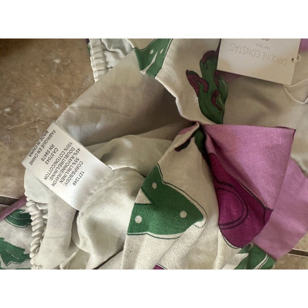 Caroline Constas Top Blouse Skirt Set 2 Piece Matching NWT Purple Floral XS - Picture 5 of 12